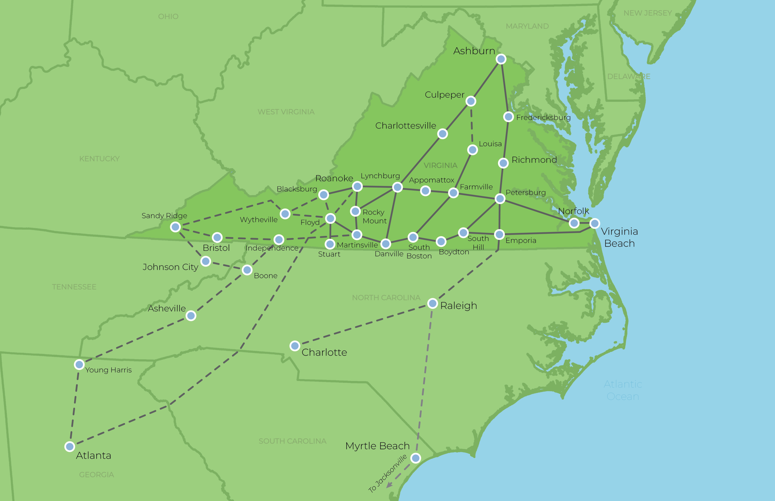 MBC regional network map